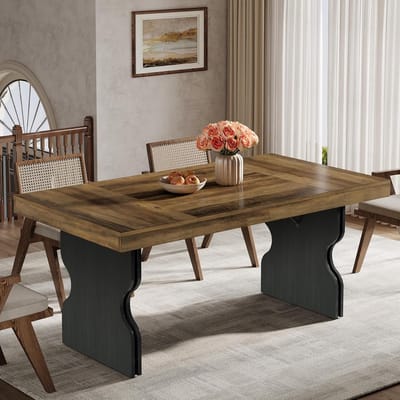 Tribesigns Rechthoekige Eettafel voor 4-6 Personen - Landelijke Keukentafel - Bruin - 160 x 80 x 75 cm - voor Keuken, Eetkamer, Woonkamer