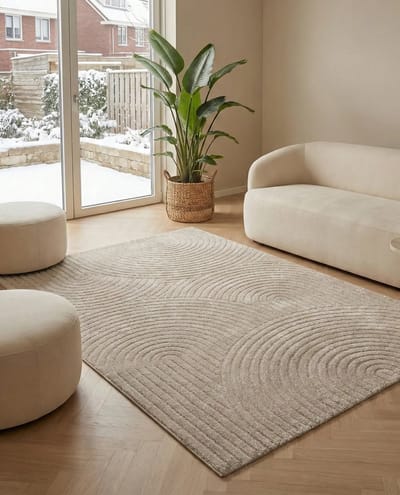Flycarpets Skando Vloerkleed Japandi & Scandinavisch - Beige - Laagpolig Loper - 80x150 cm