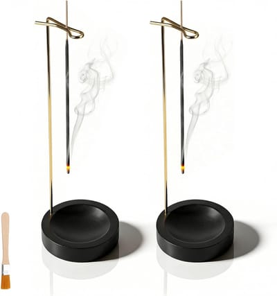 Handgemaakte houten houder voor wierookstokjes - Set van 2 - Ideaal voor yoga, meditatie en aromatherapie decoratie