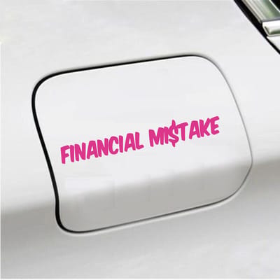 Bumpersticker - Financial Mistake - 4,1 X 25 - Roze