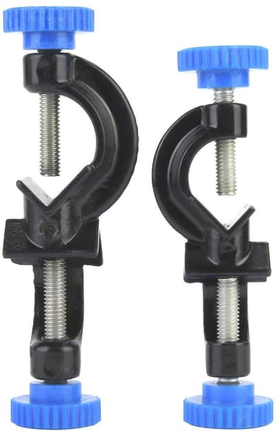 Allecto - Kruisklem Aluminium - 2 Stuks - voor Laboratorium - Zwart