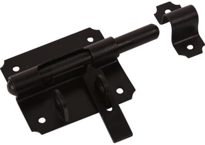 Waelbers - Hangslotgrendel - Schuifgrendel met hangslot ogen - Stift 12mm - Zwart