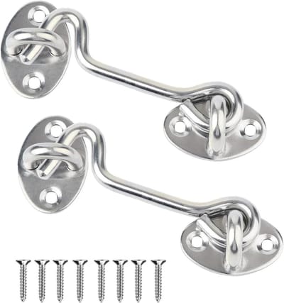 Hook en Eye Lock - 2pcs RVS Cabin Hook Deurslot - Zware Duurzame Haaksluiting met Schroeven voor Deur Poort Raam