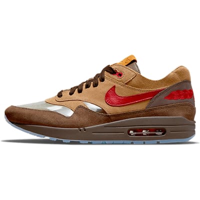 CLOT x Nike Air Max 1 Kiss Of Death CHA Unisex Sneakers Bruin DD1870-200 36.5 brown