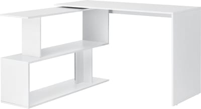Hoekbureau met open kast Arendal 120x50x76,5 cm wit