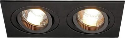 SLV New Tria Inbouw Spot Tweevoudig - Mat Zwart - Inbouwspot
