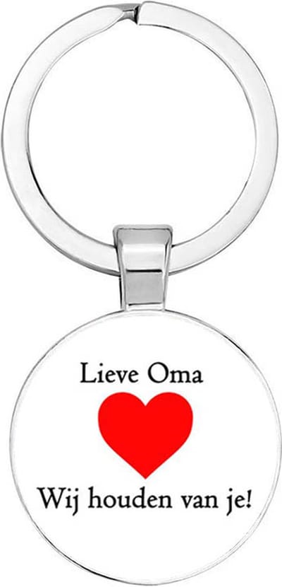 Akyol - Lieve oma wij houden van je Sleutelhanger - oma - iemand die liefde wilt geven aan zijn/haar oma - cadeautje voor oma - familie - beste ooit - cadeau - verjaardag - kado - geschenk - gift - verrassing - liefste ooit - 2,5 x 2,5 CM