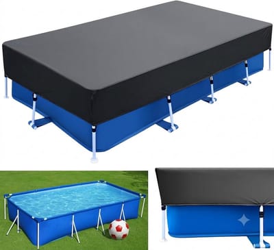 Rechthoekige zwembadafdekking 450 x 220 cm - winddicht & duurzaam afdekzeil voor framezwembad