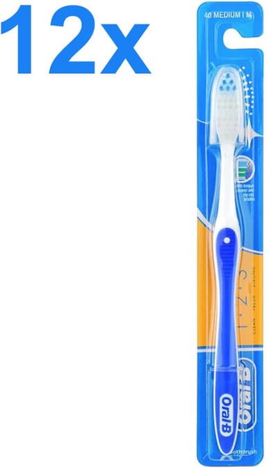 Oral-B – 1-2-3 Classic 40 – Medium – Tandenborstel – 12 Stuks | Voordeelverpakking