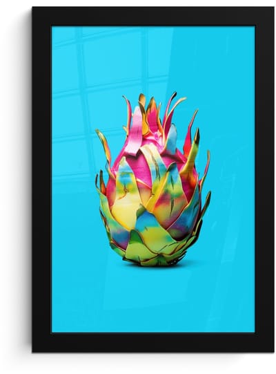 Poster in lijst - Fotolijst 20x30 cm - Posters - Drakenfruit - Blauw - Levendig - Posterlijst zwart - Decoratie - Wanddecoratie woonkamer - Muurdecoratie slaapkamer