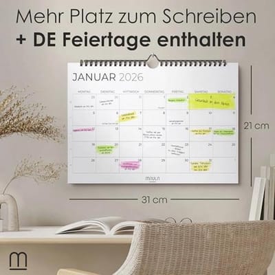 Familiekalender 2025/2026 - Wandkalender voor Thuis en Kantoor, Planningstool voor Gezinnen, Juli 2025 tot December 2026