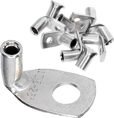 10 stuks Kalitec KA06-L5 standaard buiskabelschoenen haaks 2,5 mm² M5 I zonder kijkgat I 90° I Made in Germany