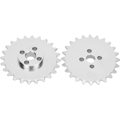 2pcs Pignons 24 Dents Alliage de Zinc Roue Dentée de Chaîne Pièces de Robot Industriel 52mm X 6.8mm gray
