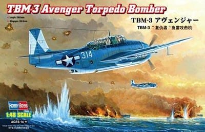 HobbyBoss Modelbouwpakket Militaire voertuigen - 80325 TBM-3 Avenger Torpedo Bomber Plastic - 1:48 - Modelbouw