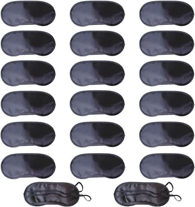20 Stuks Zwarte Slaapmaskers voor Volledige Duisternis - Comfortabel Reismasker