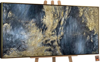 Canvas schilderij groot handgeschilderd reflecties II abstract mysterieus – YS-Art Gallery – Intrigerende wanddecoratie voor woonkamer – Modern schilderij voor hal en kantoor
