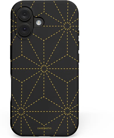 Casetastic hoesje geschikt voor Apple iPhone 16 - MagSafe - Dubbellaagse bescherming - Vouwlijn - Fashion Case - Zwart