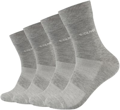 s.Oliver, Bamboesokken, unisex, korte sokken, bamboevezels, zacht, koel, mesh-ventilatie, zonder druk, steun voor de voetboog, verstevigde hiel, verstevigde teen, zachte teennaad, comfort, voetklimaat, 4-pack