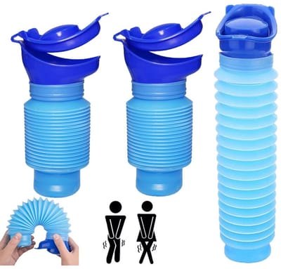 GELLDG Opvouwbare urinoirs - 2 stuks - 750 ml - Unisex - Draagbaar toilet - Bedpan - Urinefles - Herbruikbaar - Geschikt voor files en wachtrijen - Ook geschikt voor campers