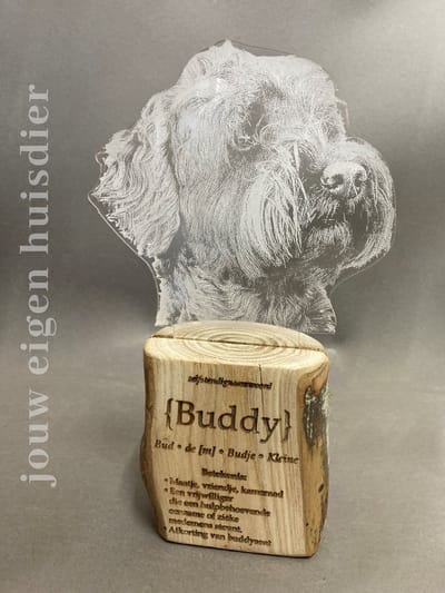 Gedenkteken hond - Huisdier foto op plexiglas. 15x23cm. Mooi foto gedenkteken of prachtig persoonlijk foto cadeau. Vaderdag-, moederdag-, dierendag-, Sint-, Kerstcadeau