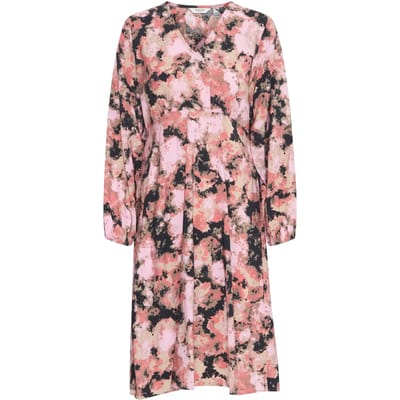 b.young - BYIBINE AOP VNECK DRESS - Dames - Midi jurken