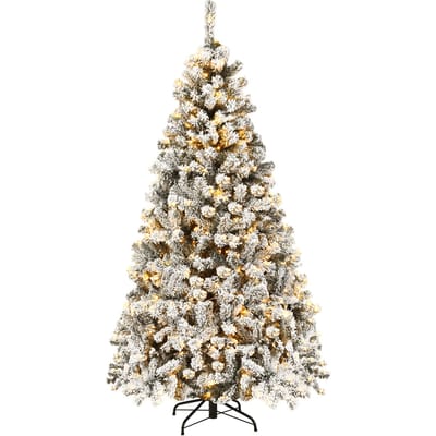 Coast Besneeuwde Kunstkerstboom Wit – 90 x 180 cm – Met 250 Warmwitte LED-Lampjes
