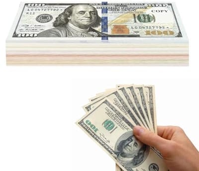 Speelgeld Dollarbiljetten - 120 Vellen $100, Originele Grootte, Perfect voor Kinderen en Wiskunde