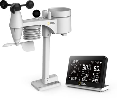 Draadloos Weerstation met 8-in-1 Buitensensor voor Temperatuur, Wind, Regen en UV