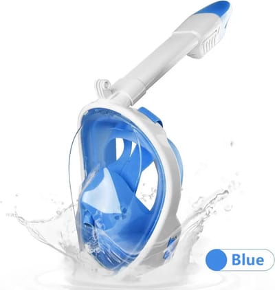 Full face Duikmasker - Duikmasker Kinderen - Duikmasker volwaseenen - duikmasker met snorkel - Anti-fog - Anti-Lek - 180-View - S/M - Blauw