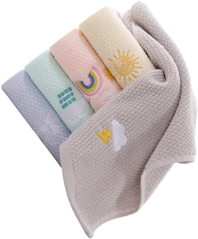 Dailygoods- Kinderhanddoek 5 Stuks - Katoenen Washandjes - Multifunctioneel - Huidvriendelijk - Zacht - Afmetingen 50x25 cm - Washandje