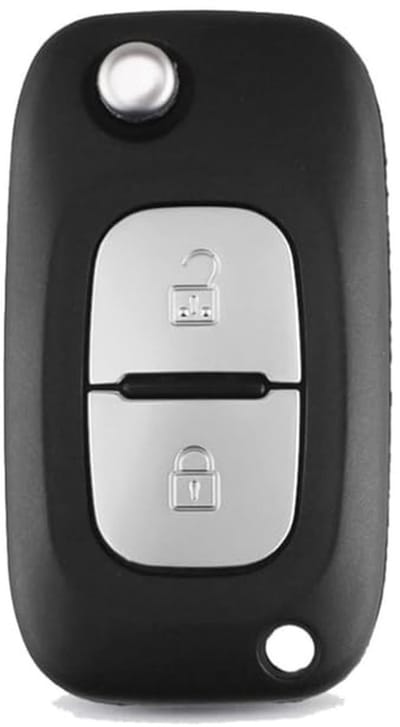 Dailygoods- Sleutelhoes 2 Toetsen - Compatibel met Renault Clio/Kangoo/Master/Modus/Trafic/Scenic/Twingo/Megane - Antidiefstal - Behuizing - 100% Compatibel - Autosleutel