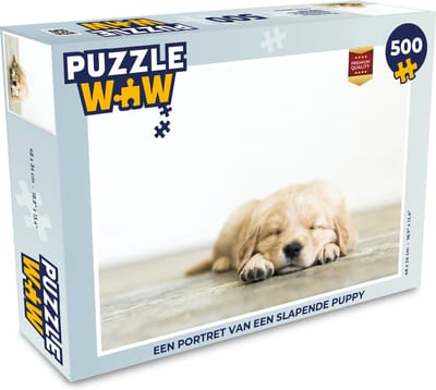 Puzzel Een portret van een slapende puppy - Legpuzzel - Puzzel 500 stukjes