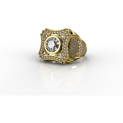 Nieuwe Hot Sale Europese en Amerikaanse Verguld 18k Goud AAA Gesimuleerde Diamant Herenring Verloving Vinger No. 10 beige