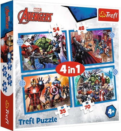 Trefl Avengers Disney Marvel Superhelden 4-in-1 Puzzel - 71 stukjes - Vanaf 4 jaar