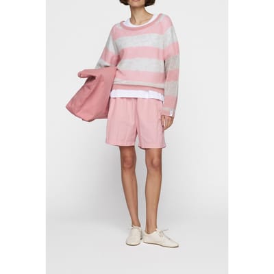 10DAYS Thin Knit Sweater Dark Raspberry/white Grey Melee Größe: XS | Longsleeves Outlet | Damen | Grau
