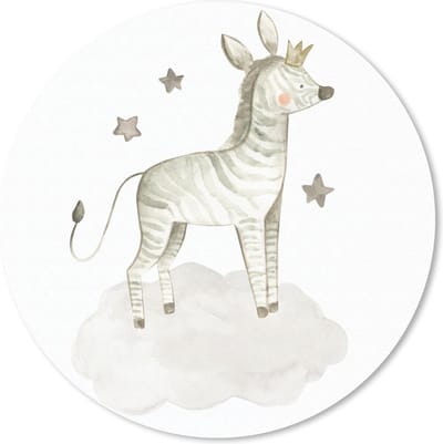 Muismat rond 20x20 cm - Mousepad Zebra - Kroon - Wolk - Ronde muismatten