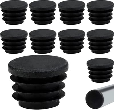 Lamellenpluggen - Buiseindkappen - Meubelbescherming - Zachte kunststof - 22 mm 10 stuks - Zwart