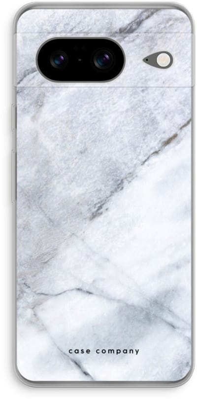 Case Company® - Hoesje geschikt voor Google Pixel 8 hoesje - Witte marmer - Soft Cover Telefoonhoesje - Bescherming aan alle Kanten en Schermrand