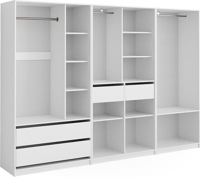 Vicco Elmo Garderobekast – 280 x 200 cm Set van 3 Wit