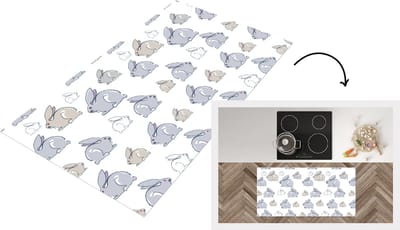 Keukenloper - Loper keuken - Patroon - Konijn - Oor - 120x60 cm - Keukenloper vinyl