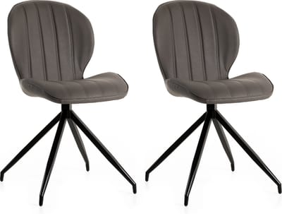 WAYS. – Kunstleren eetkamerstoelen – Mouse – Stevige metalen vierpoot – Modern design – 2 stuks