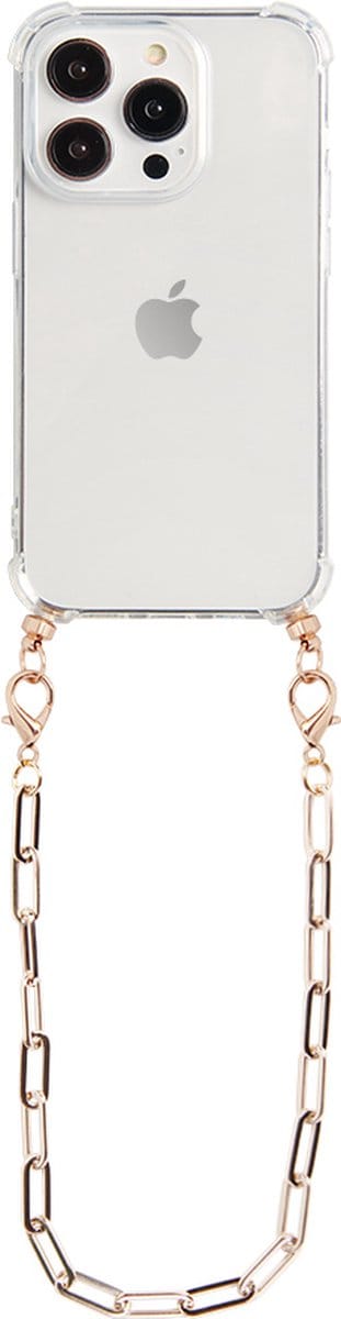 Casies hoesje geschikt voor Apple iPhone 11 met koord - telefoonhoesje met gouden koord - ketting - Cord Case