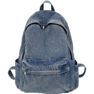 Rugzak met grote capaciteit, denim, effen kleur, studentenrugzak, hoge waarde, hetzelfde nieuwe casual rugzak voor mannen en vrouwen