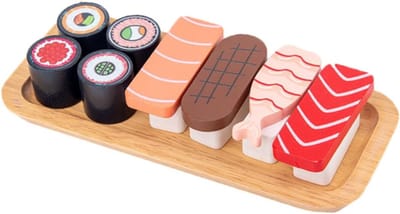 Simulatie Sushi Speelgoed - Educatief Keukenspel - Leren Koken - Glad Afgewerkt - 21 x 9 x 4 cm - Kleurrijk