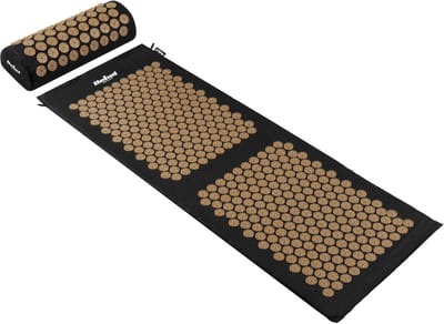 Acupressuurkussen en -mat XXL 130x50cm met 432 rozetten - Gouden noppen voor pijnverlichting en ontspanning