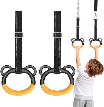 Gymnastiekringen - Fitness ringen - Thuis krachttraining - Sterke draagkracht - Verstelbaar touw - Zwart