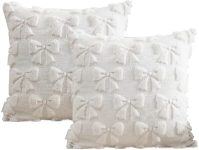Dailygoods- Kussenslopen Set van 2 - Driedimensionaal Strikdesign - Onzichtbare Ritssluiting - Zachte Polyester - Ademend en Comfortabel - Kussenhoezen
