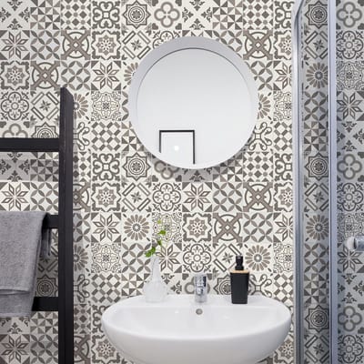 Zelfklevende tegelmuurstickers voor keuken en badkamer - 30 cementtegelstickers (AZULEJOS Anento) - 30 stickers 15x15cm