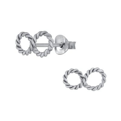 Joy|S - Zilveren infinity oorbellen - rope twisted - 10 x 5 mm