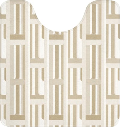 WC mat met uitsparing 55x60 cm - Antislip - Modern - Geometrisch - Beige - Toiletmat met uitsnijding - Vloermat - Douchemat - Toilet tapijt - Toiletmatten